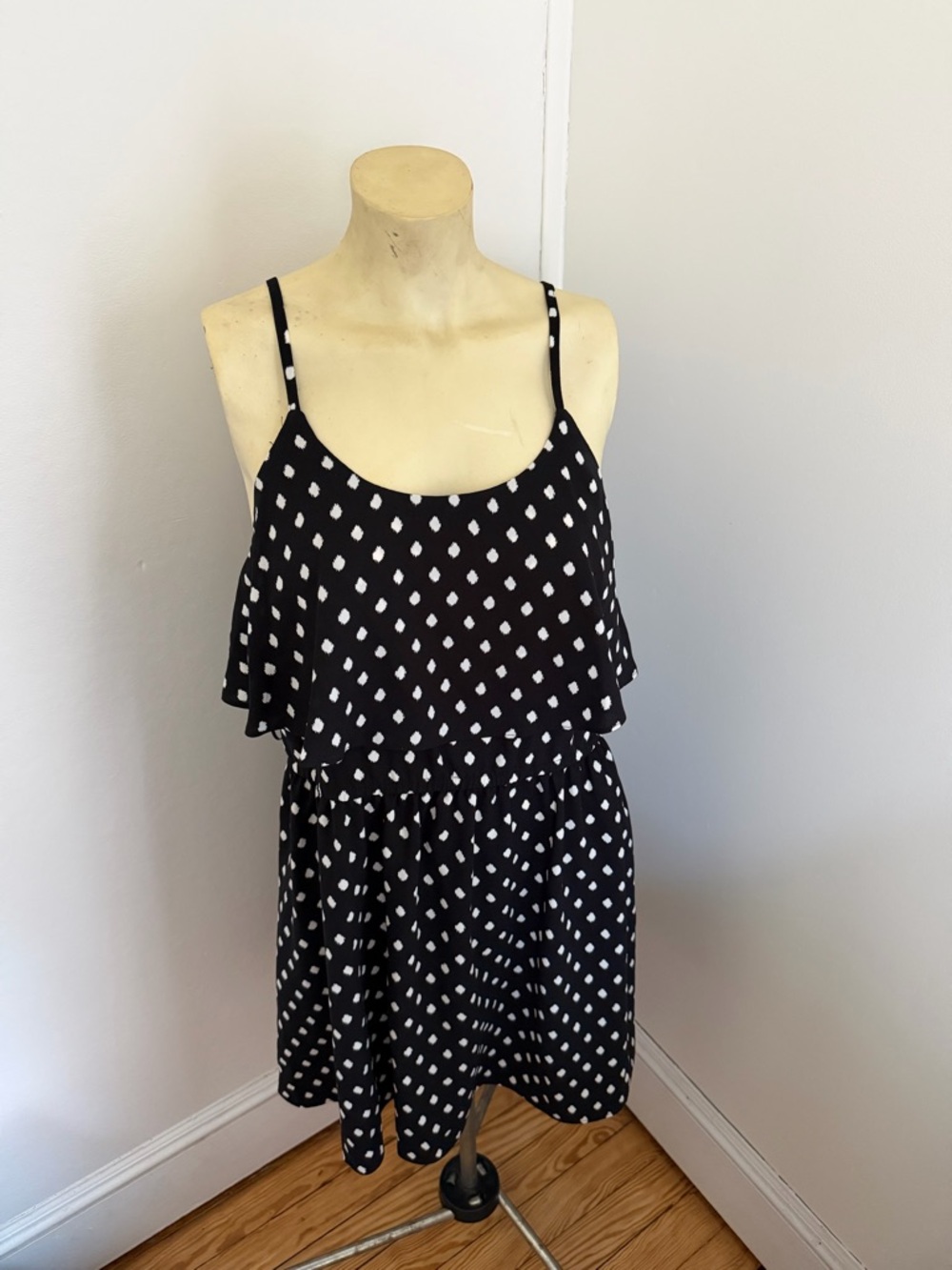ELLE Black Dress with White polka dot print
